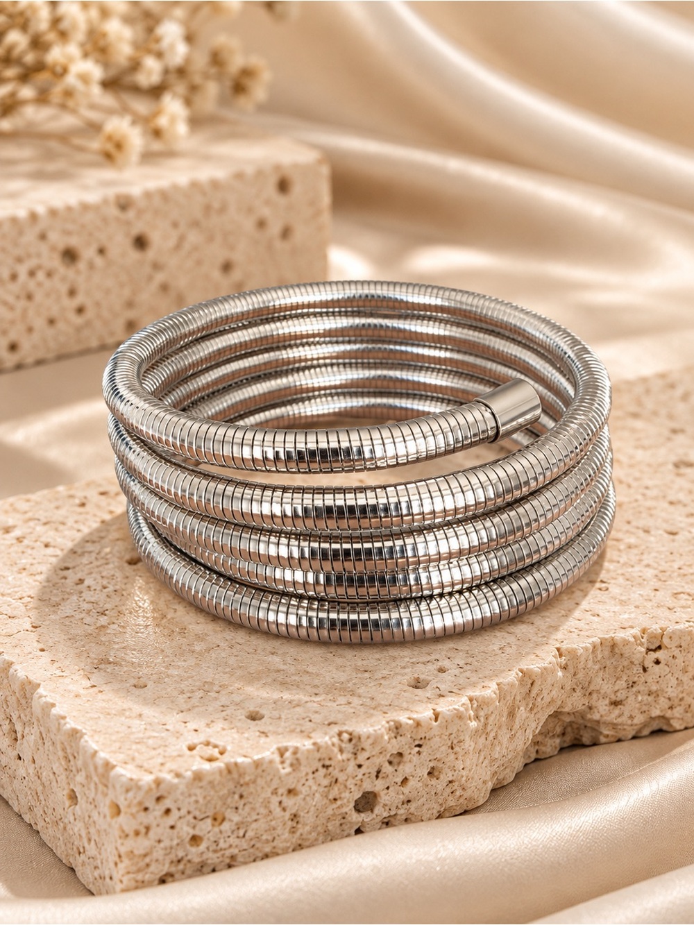 REVOLVE Silver Coiled Wrap Bracelet
